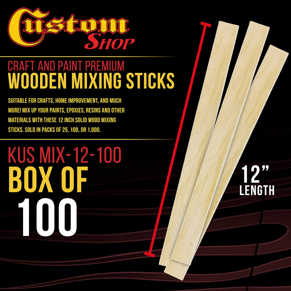 Custom Shop Wood Stirrers 12-inch Sanded for epoxy and wood crafts