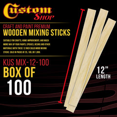 Custom Shop Wood Stirrers 12-inch Sanded for epoxy and wood crafts