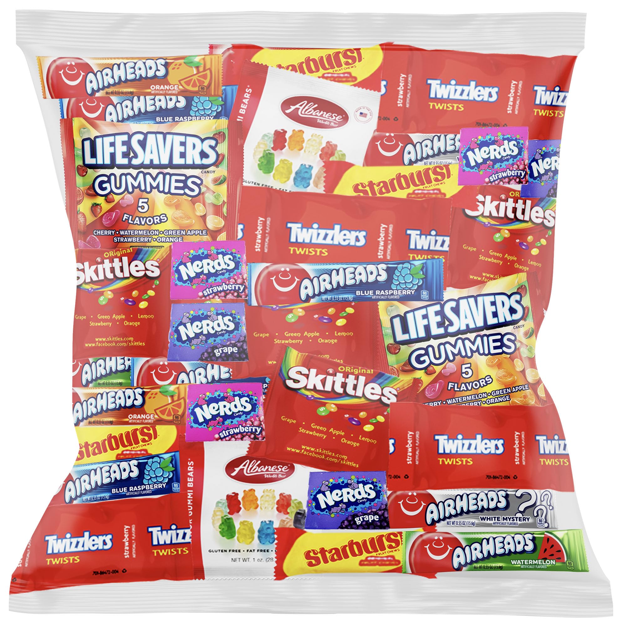 Custom Varietea Starburst and Skittles candy assortment for parties and Halloween sharing.