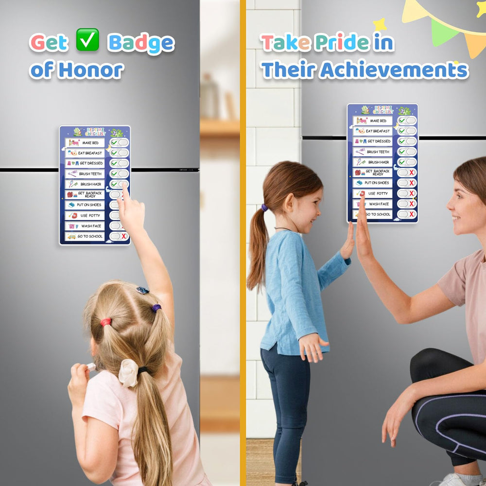 CustomMaster interactive task sliders offer a durable, reusable chart that grows with your child.