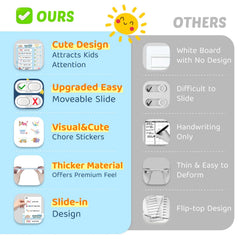 CustomMaster kids chore chart with sliding buttons promotes task completion
