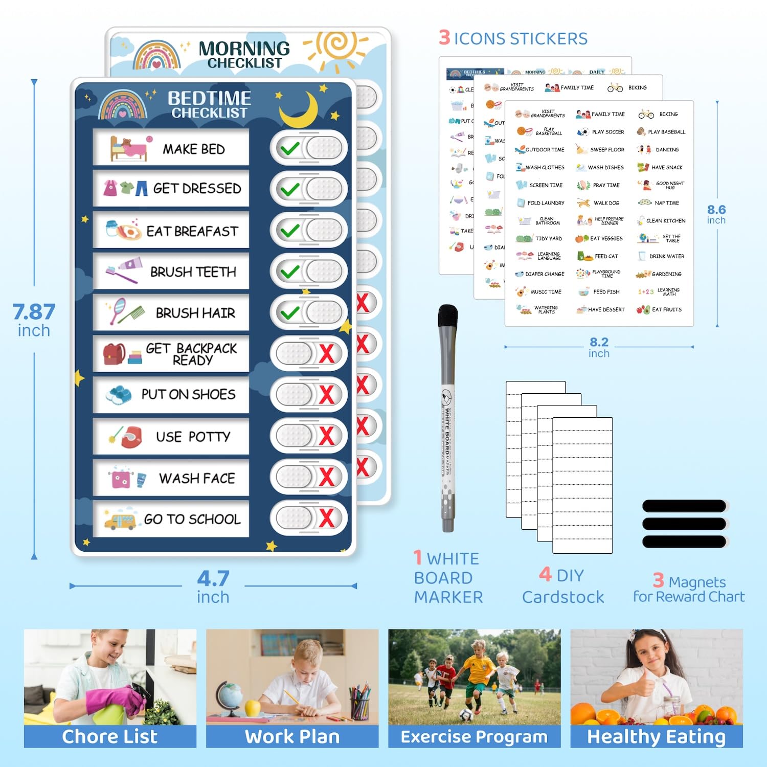 CustomMaster portable magnetic chart moves easily around the home
