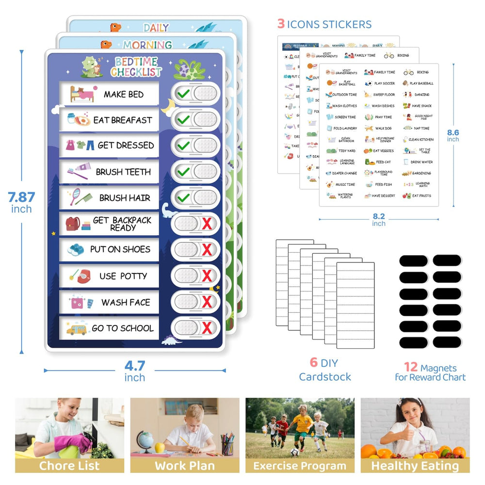 CustomMaster self-updating visual schedule boosts independence as tasks are marked done.