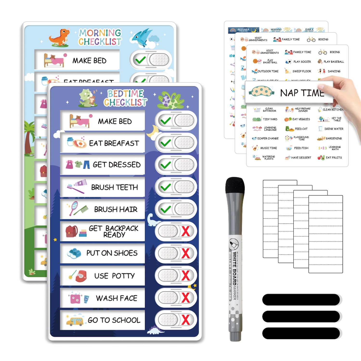CustomMaster upgraded 2in1 routine chart with smooth sliders for quick daily planning.