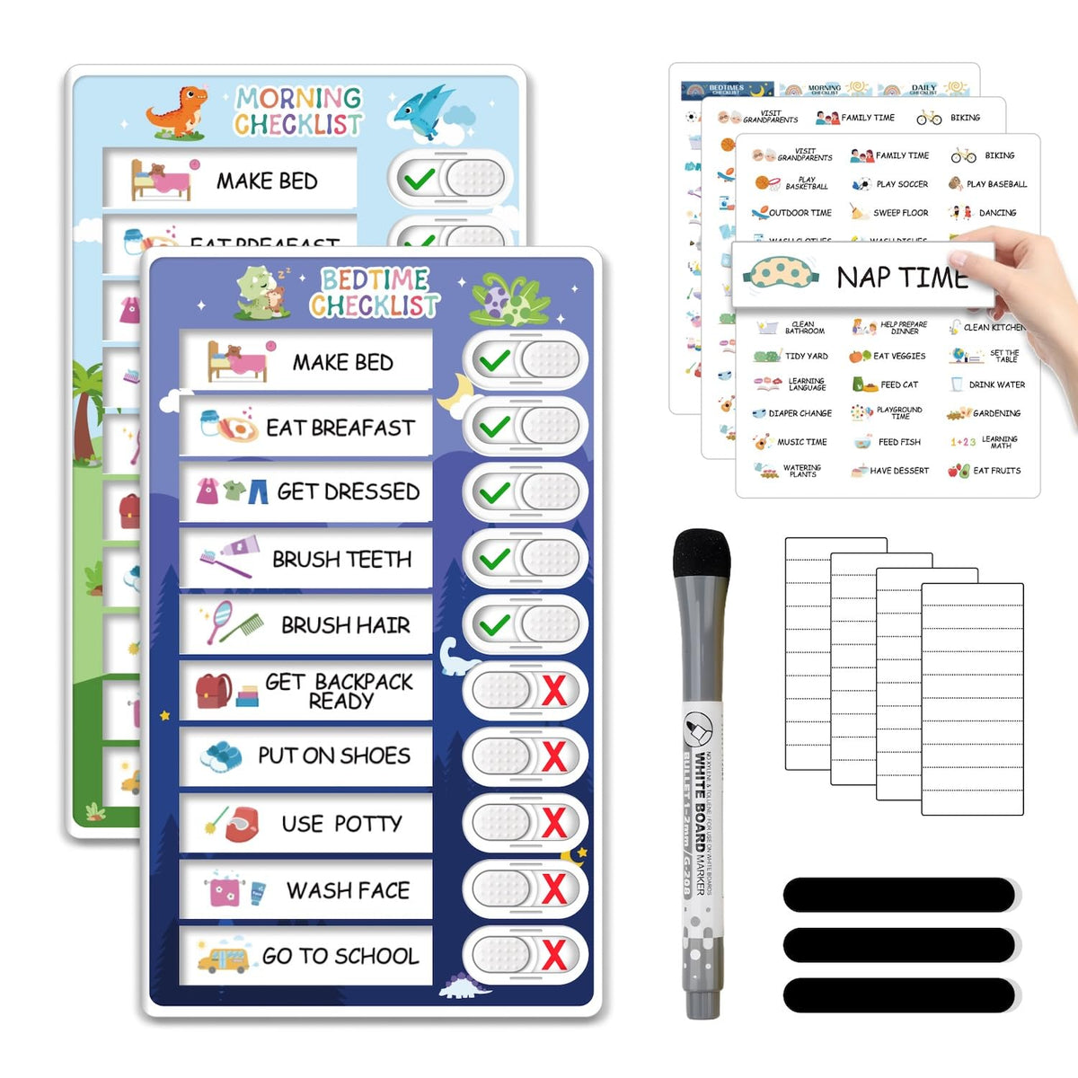CustomMaster upgraded 2in1 routine chart with smooth sliders for quick daily planning.