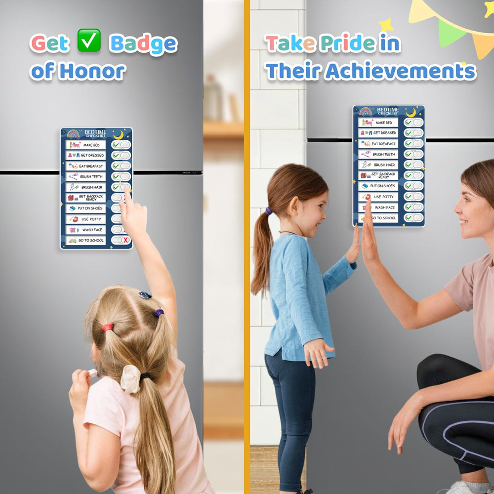 CustomMaster visual schedule board for kids supports independent routines