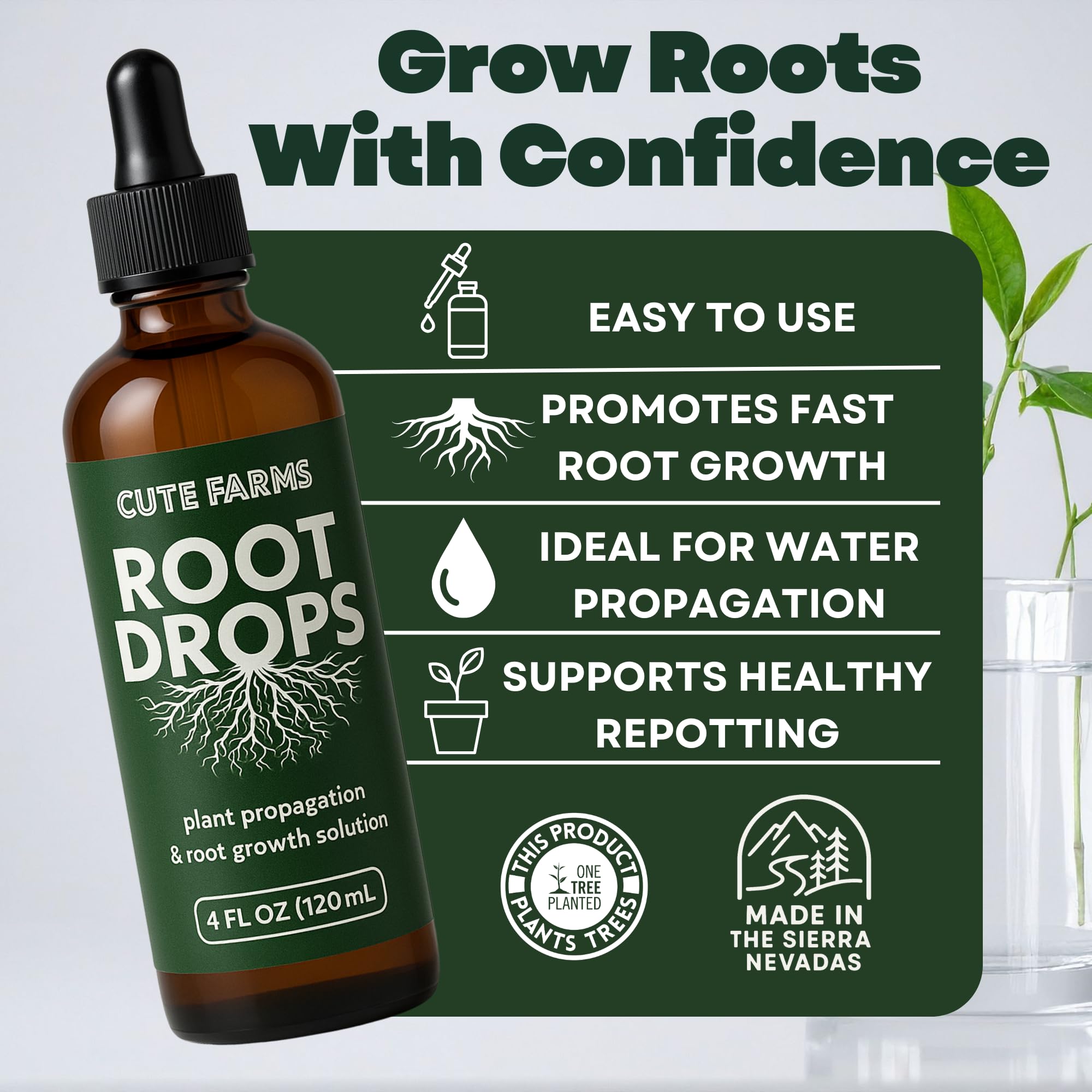 Cute Farms Root Drops used in water propagation to encourage rooting.