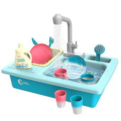 Cute Stone color-changing kitchen sink toy set helps kids learn water temperature visually.