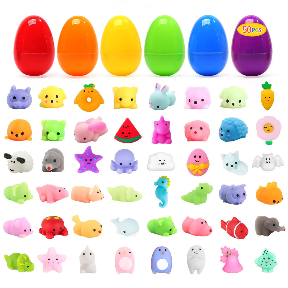 CUTE STONE 50-pack Easter eggs ready for colorful egg hunts.