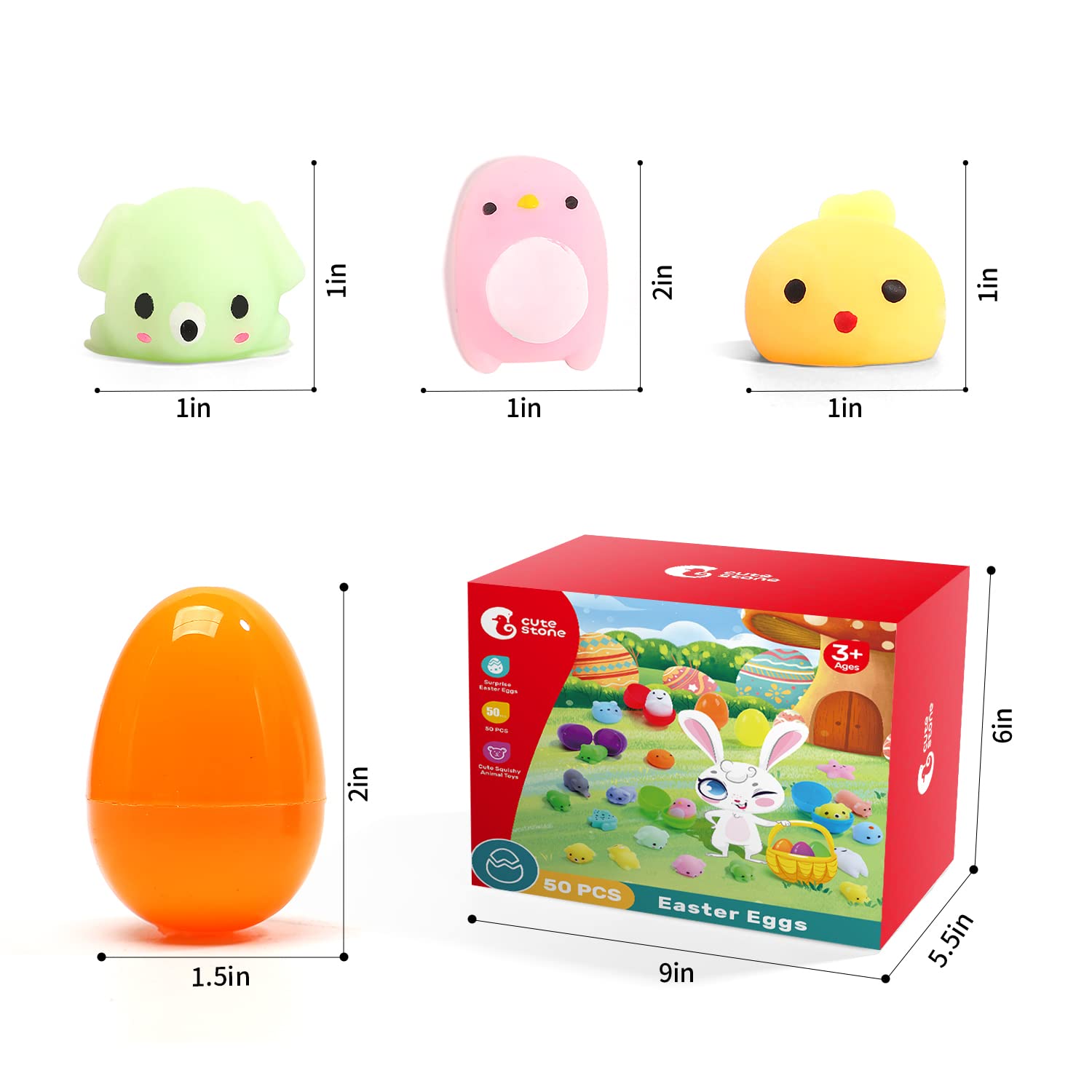 CUTE STONE Easter hunt setup with ready-to-hide eggs.