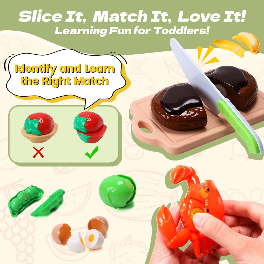 Cute Stone fruits and vegetables for creative pretend meal prep.