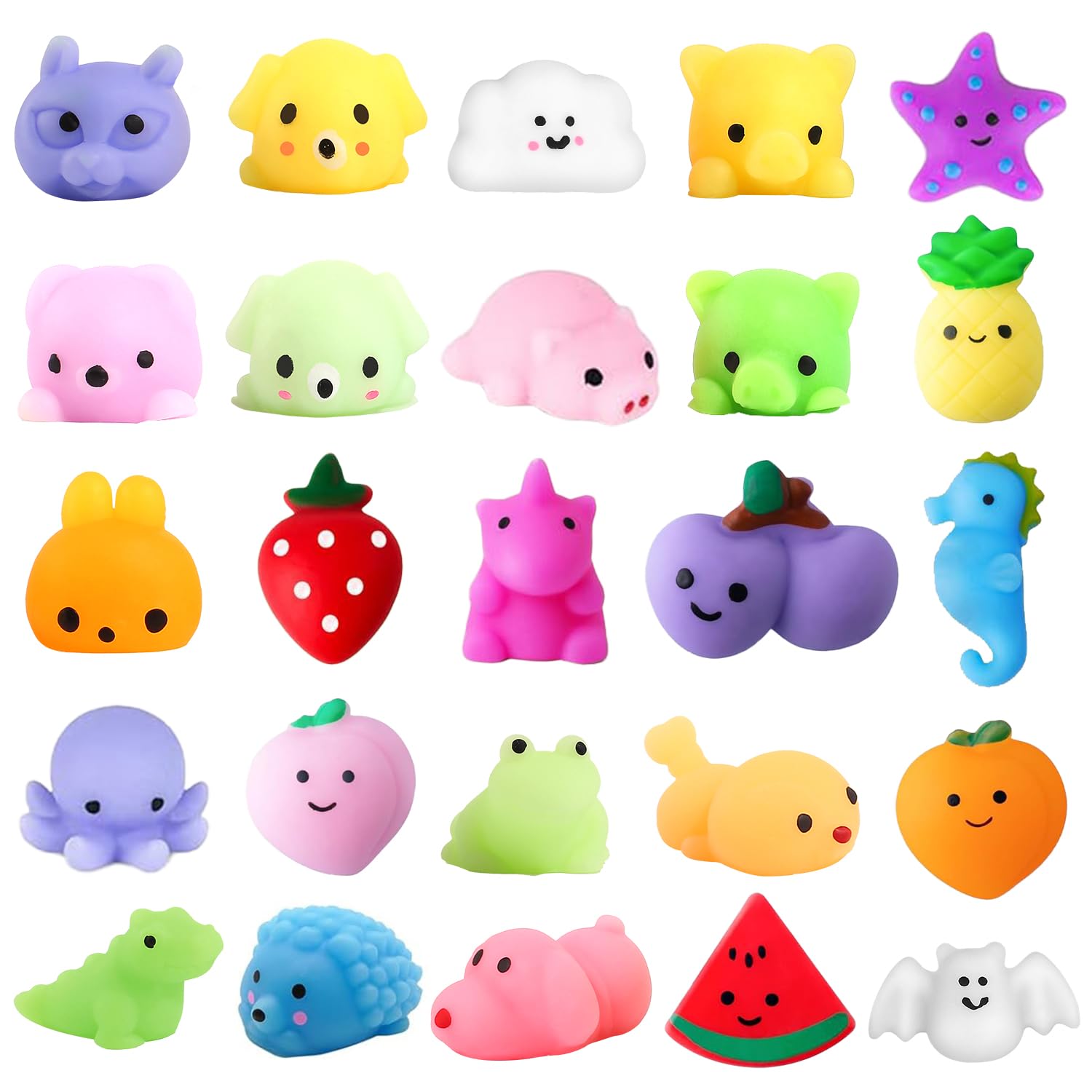 CUTE STONE mochi squishy animal inside each egg for tactile play.