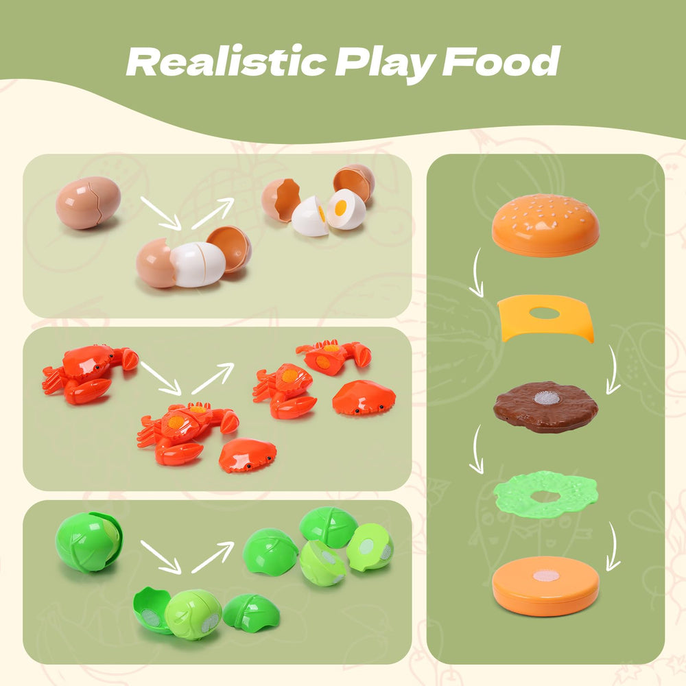 Cute Stone non-toxic ABS play food for durable, safe use.
