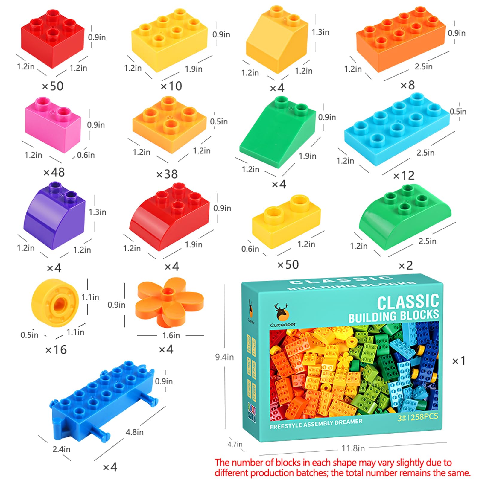 Cutedeer gift-ready blocks for boys and girls on holidays or birthdays