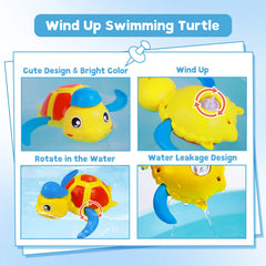 Cuterabit green turtle swimming in bath provides engaging sensory play.