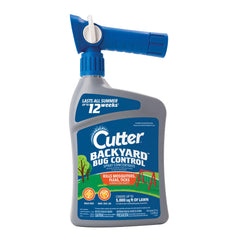 Cutter Backyard Bug Control spray concentrate on hose end ready to reduce mosquitoes in the yard