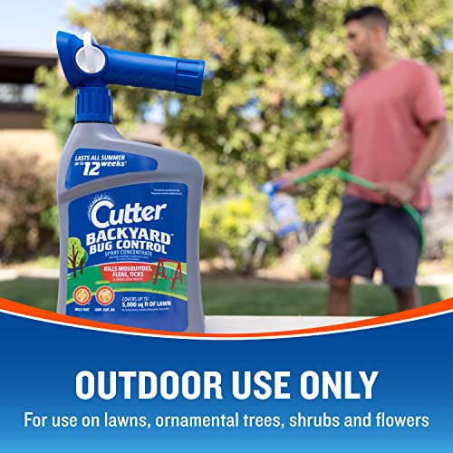 Cutter Backyard Bug Control concentrate on lawn shows up to 5,000 sq ft coverage.