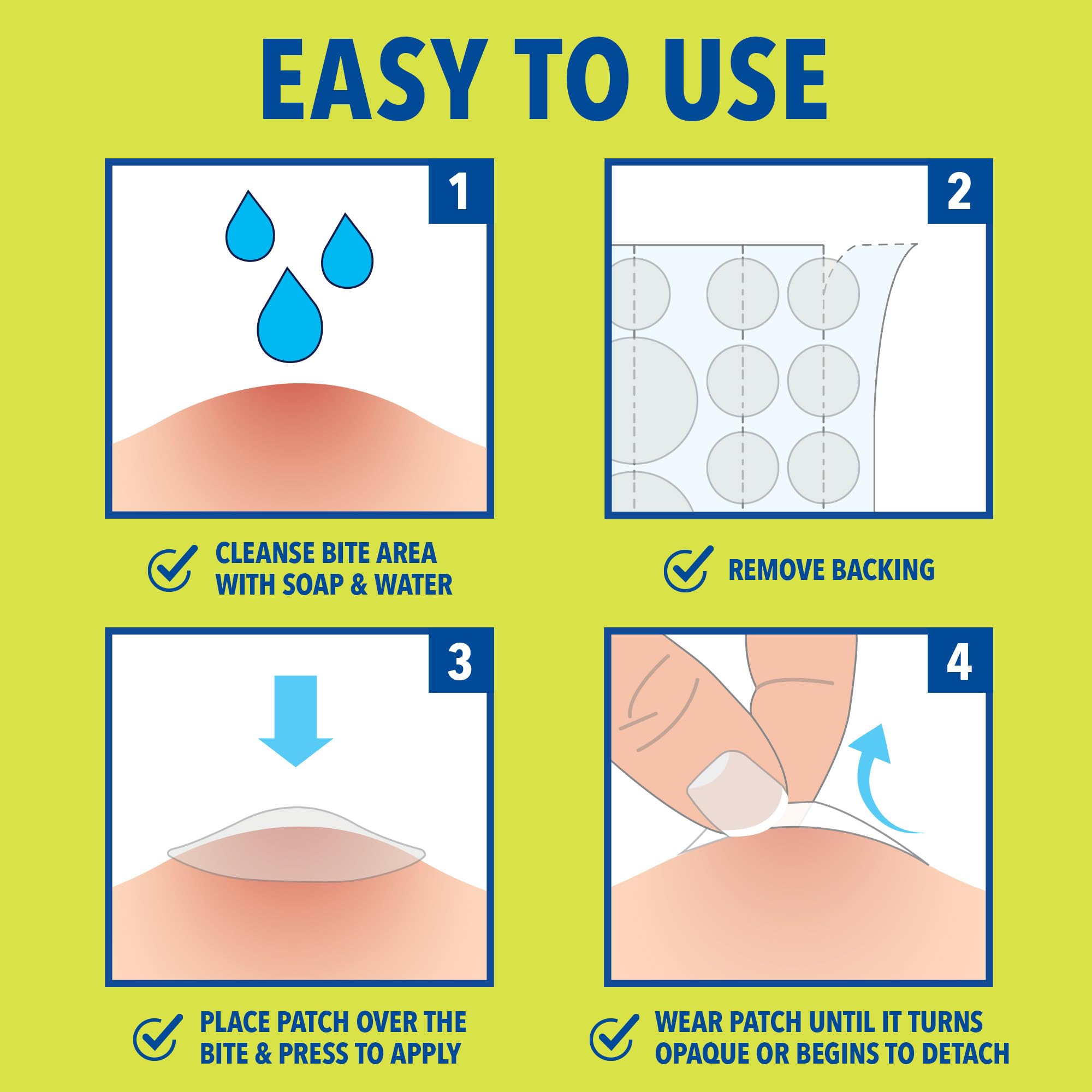 Cutter Bug Bite Patches fragrance-free label communicates gentle relief for kids and adults.