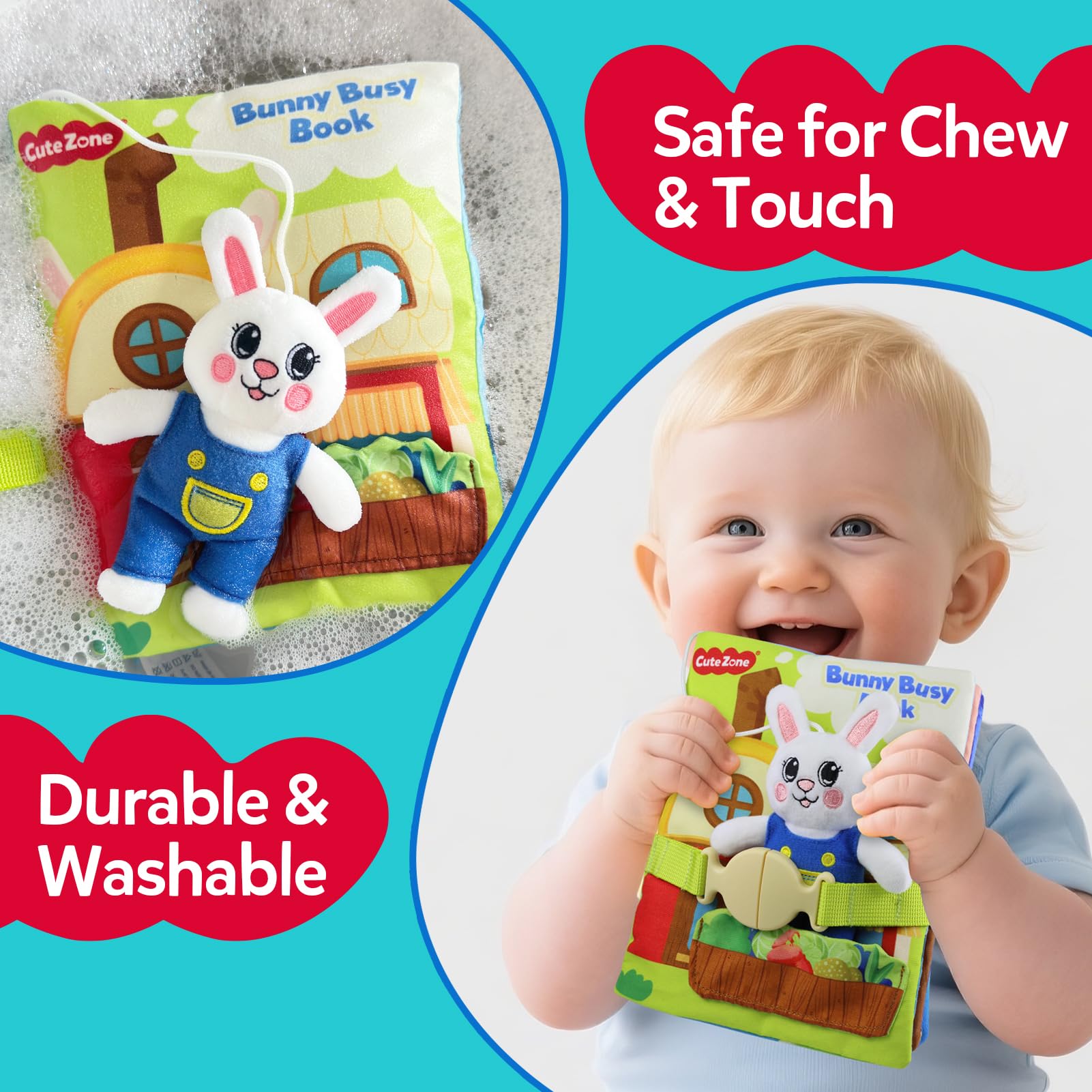 CuteZone Busy Book no loose parts for worry-free use