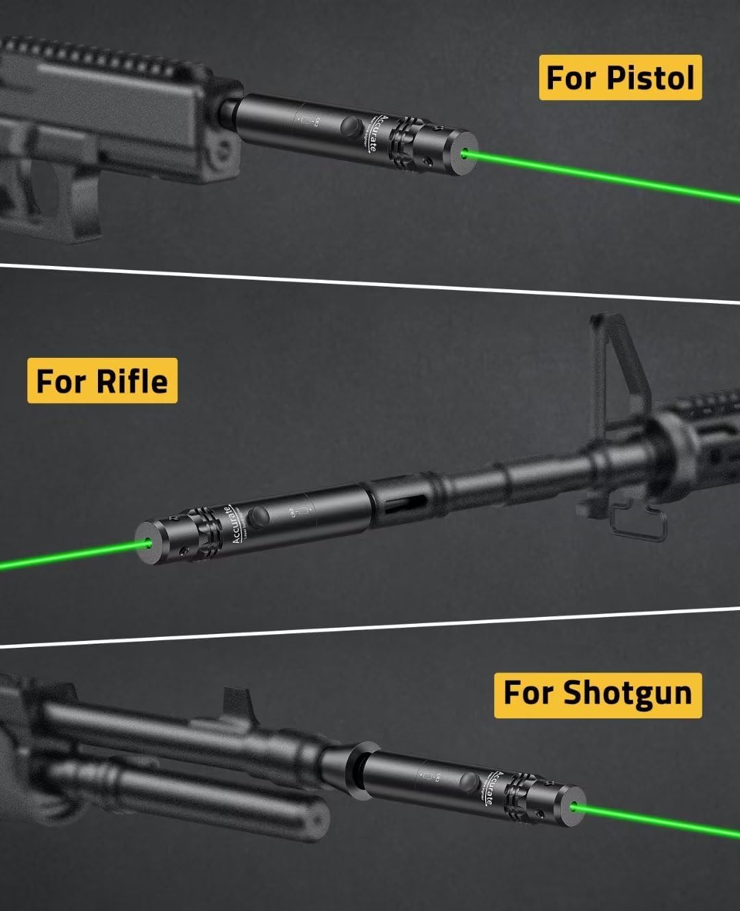 CVLIFE bore sight supports calibers 0.17 to 12GA for versatility.