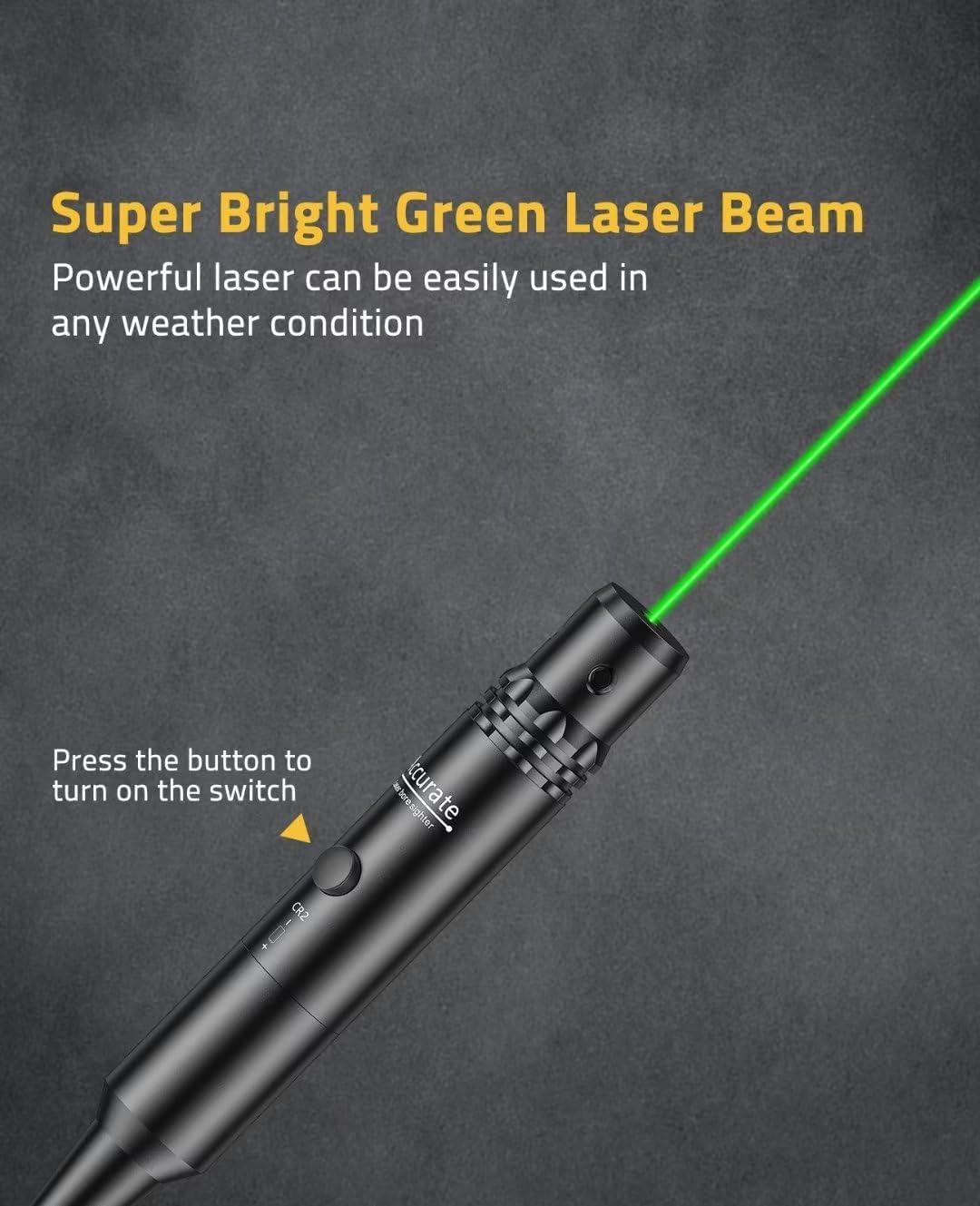CVLIFE green laser bore sight showing bright alignment line.