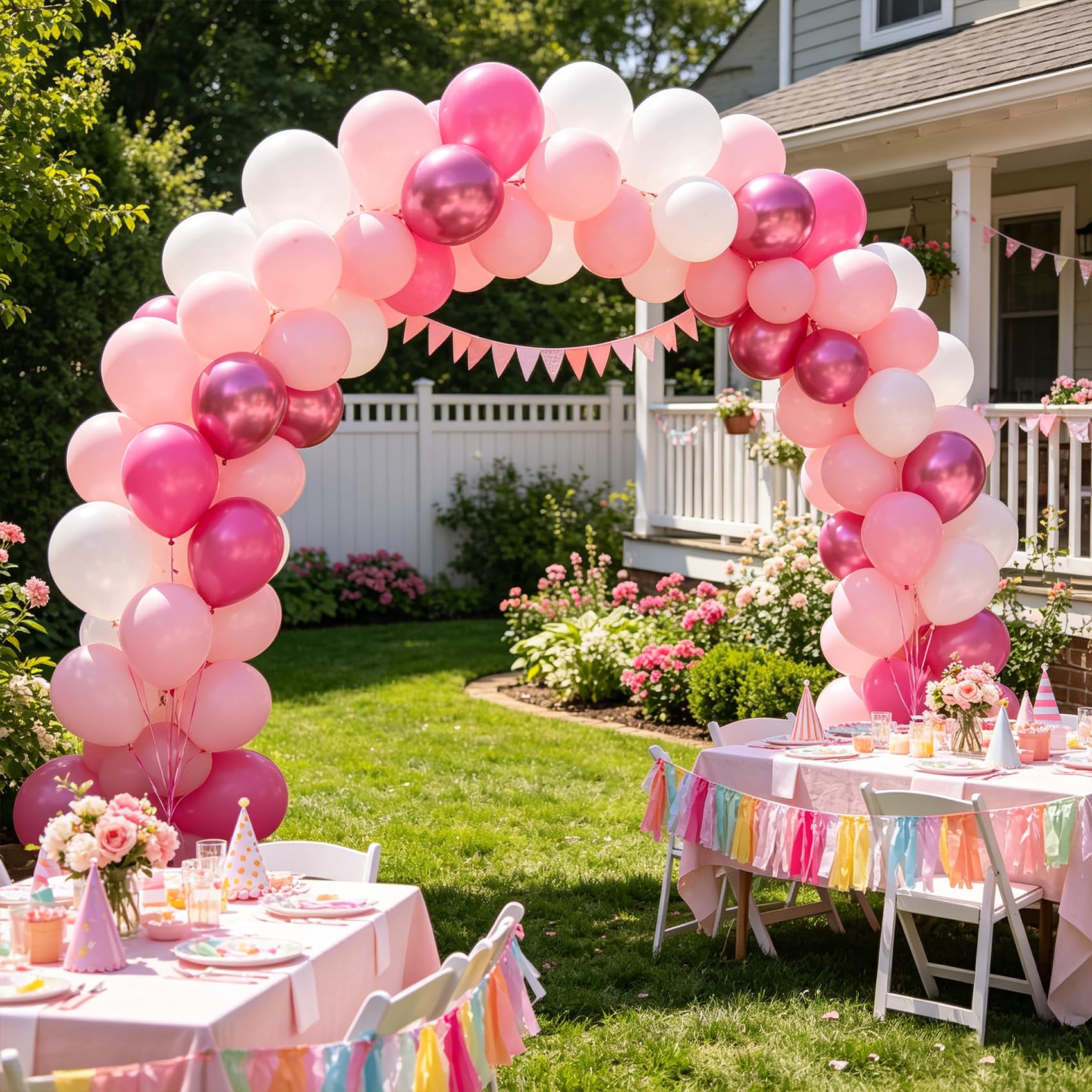 CVPARTYON inflation pump-ready kit for faster balloon filling.