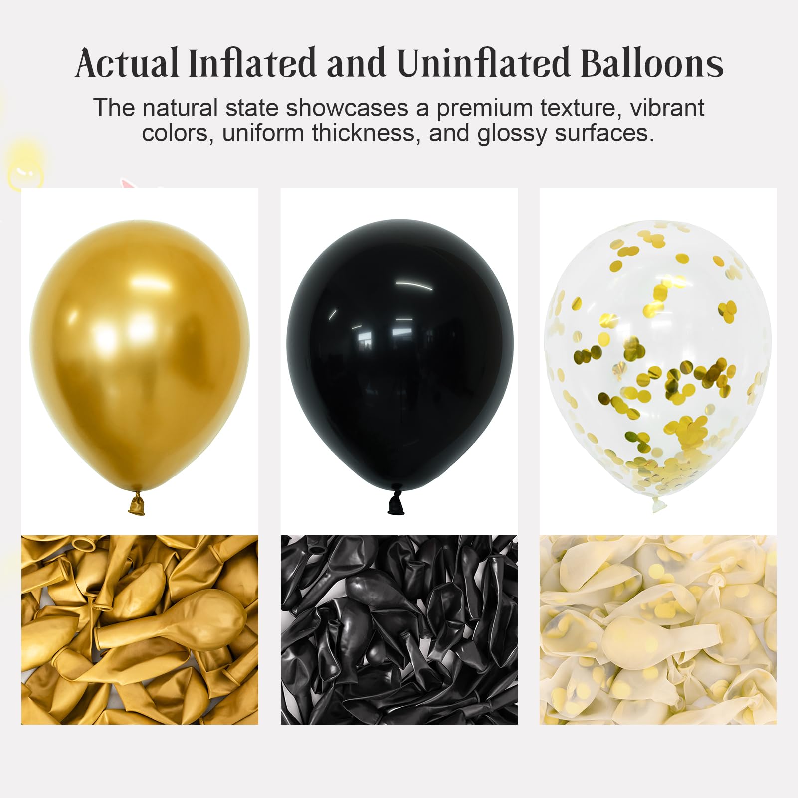 CVPARTYON matte black balloons add sophistication to arches and backdrops.