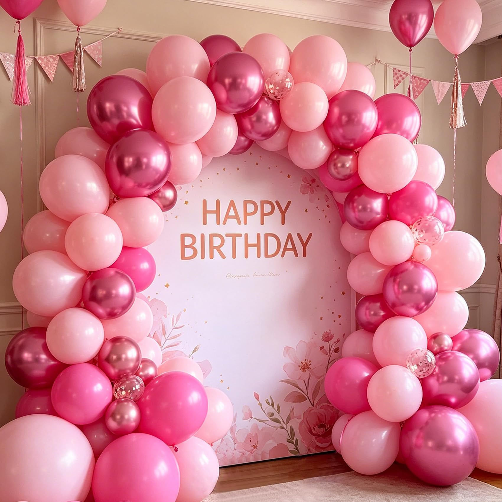 CVPARTYON metallic pink balloons deliver a luxe shine for upscale decor.