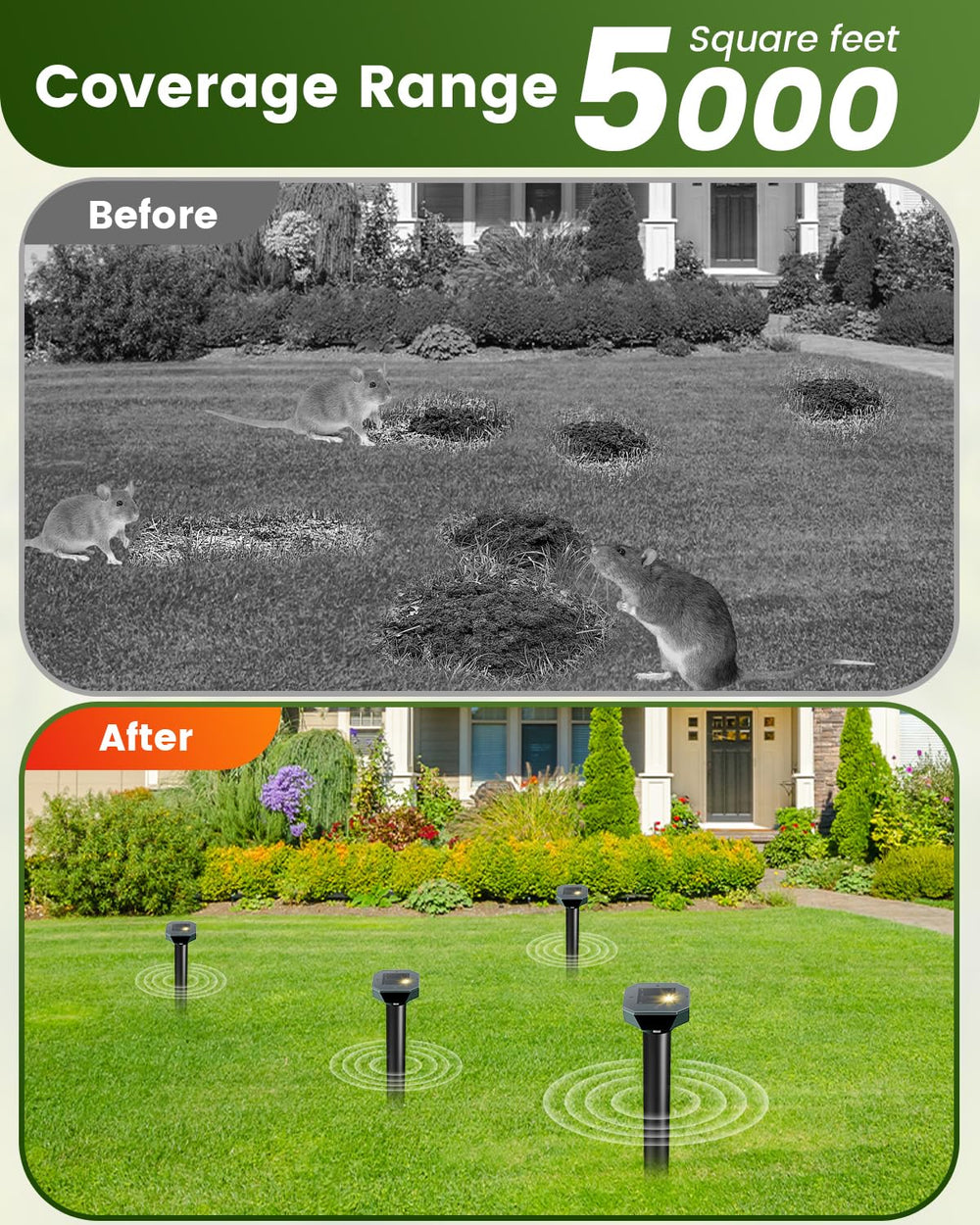 Cvtayn 1 acre lawn coverage setup protects gardens without chemicals
