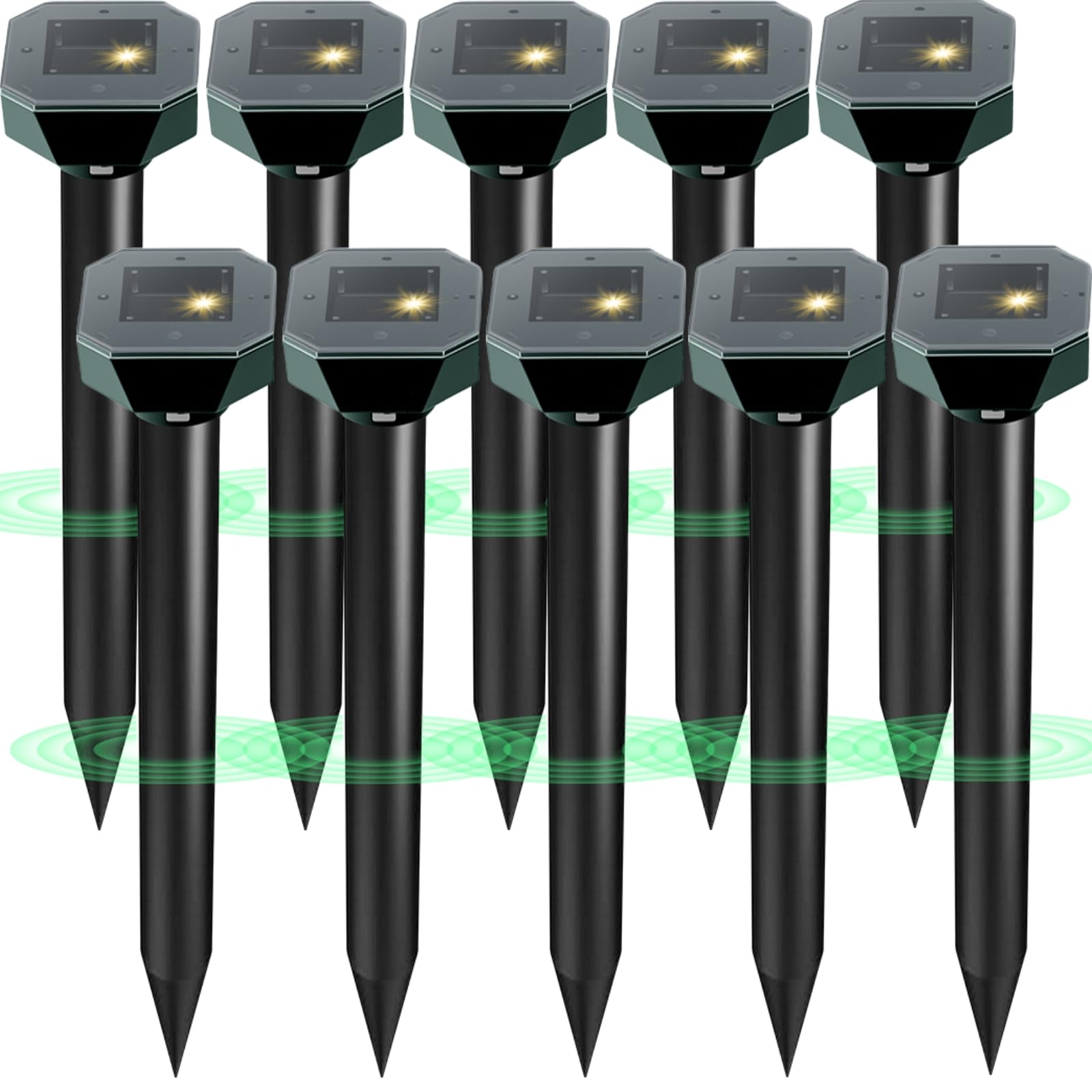 Cvtayn solar powered pest repellent unit provides 24/7 lawn protection