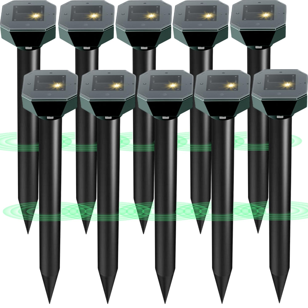 Cvtayn solar powered pest repellent unit provides 24/7 lawn protection