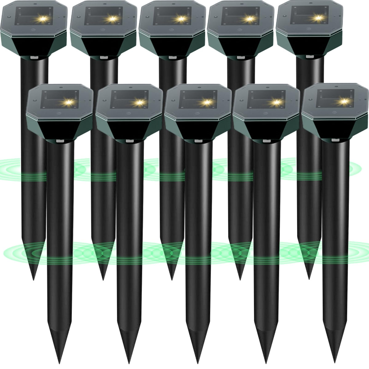 Cvtayn solar powered pest repellent unit provides 24/7 lawn protection
