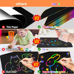 Cvvdycago two-pack scratch art books opened to reveal colors