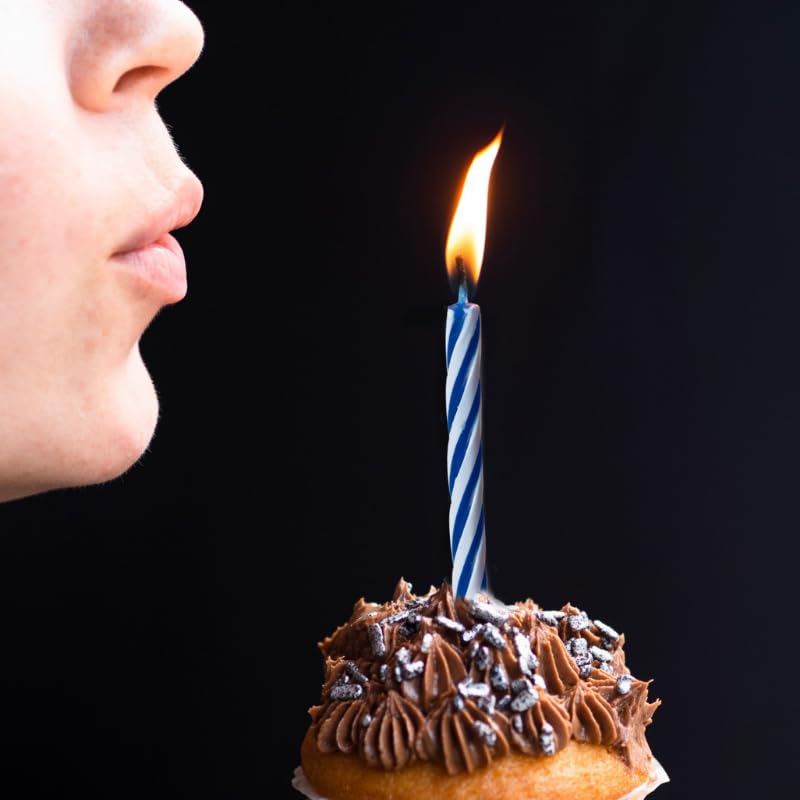 Cwise cupcake candles arranged on a dessert table to brighten treats.