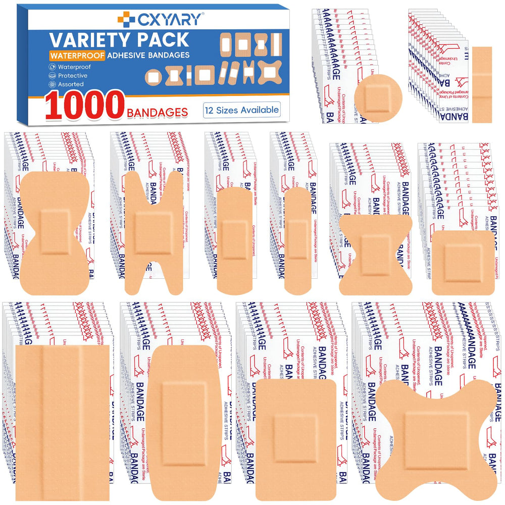 CXYARY 1000-count bandages bulk pack for versatile at-home care