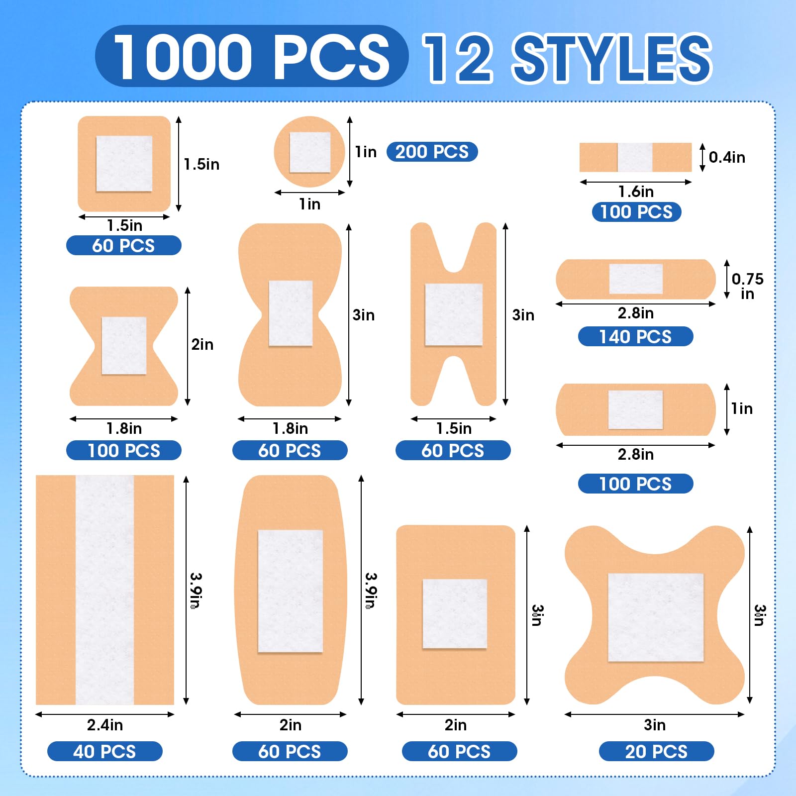 CXYARY bandages with 12 styles provide versatile coverage for different wounds