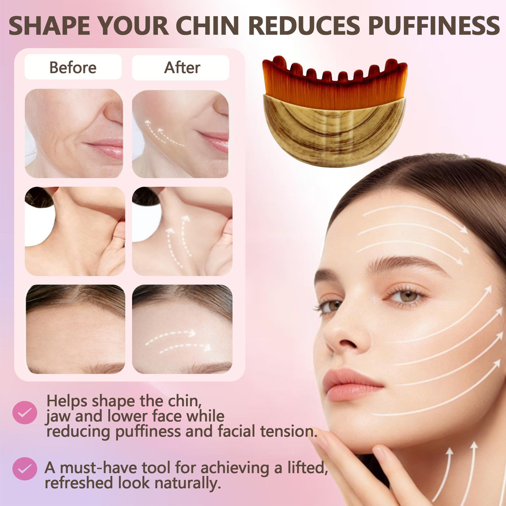 Cxguu Contour Brush sculpting jawline and soothing facial fullness.