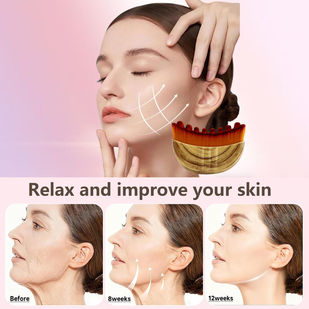 Cxguu Lymphatic Face Brush with portable case supports on-the-go skincare.