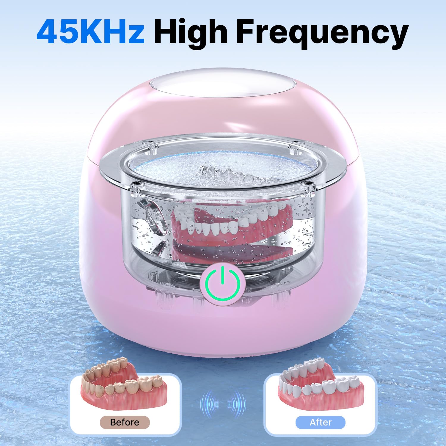 CXRUY retainer cleaner 200ml capacity for dentures and aligners.