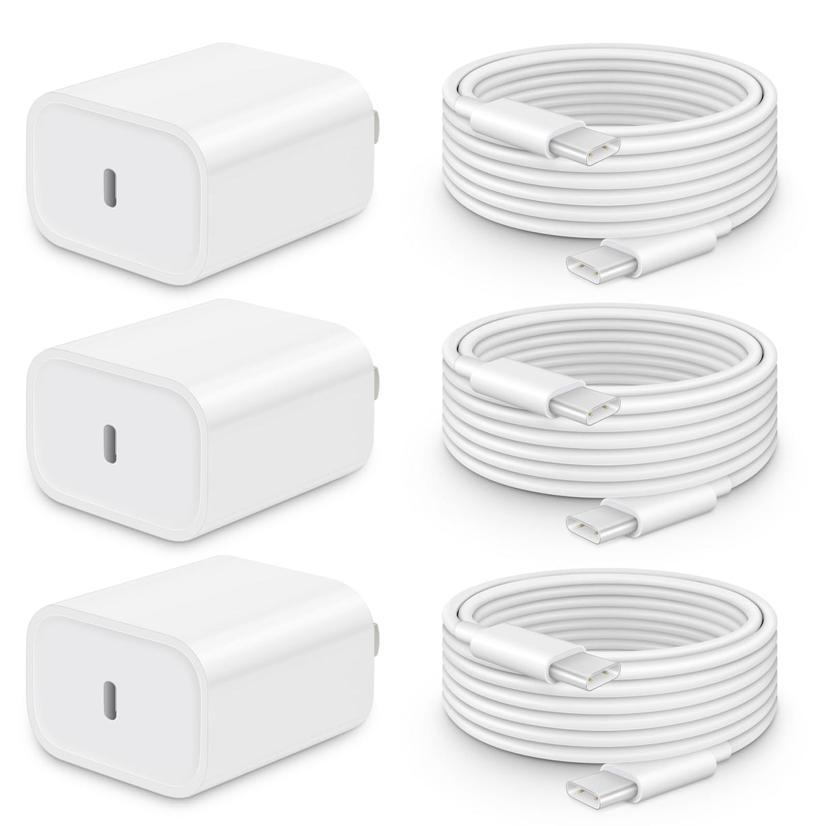 CXX 3-pack fast charger packaging with cables for quick setup