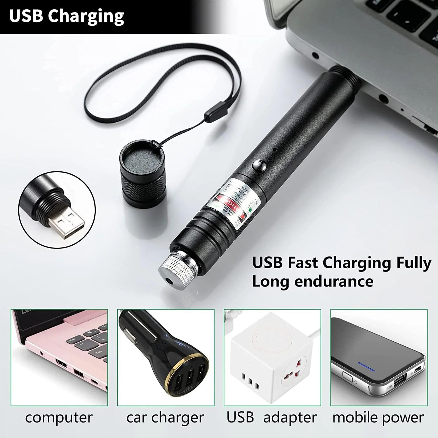 Cyahvtl USB recharge port enables easy charging from any USB source.