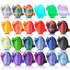 Cybermaker 24-piece prefilled Easter eggs with dragon, front view for Easter fun
