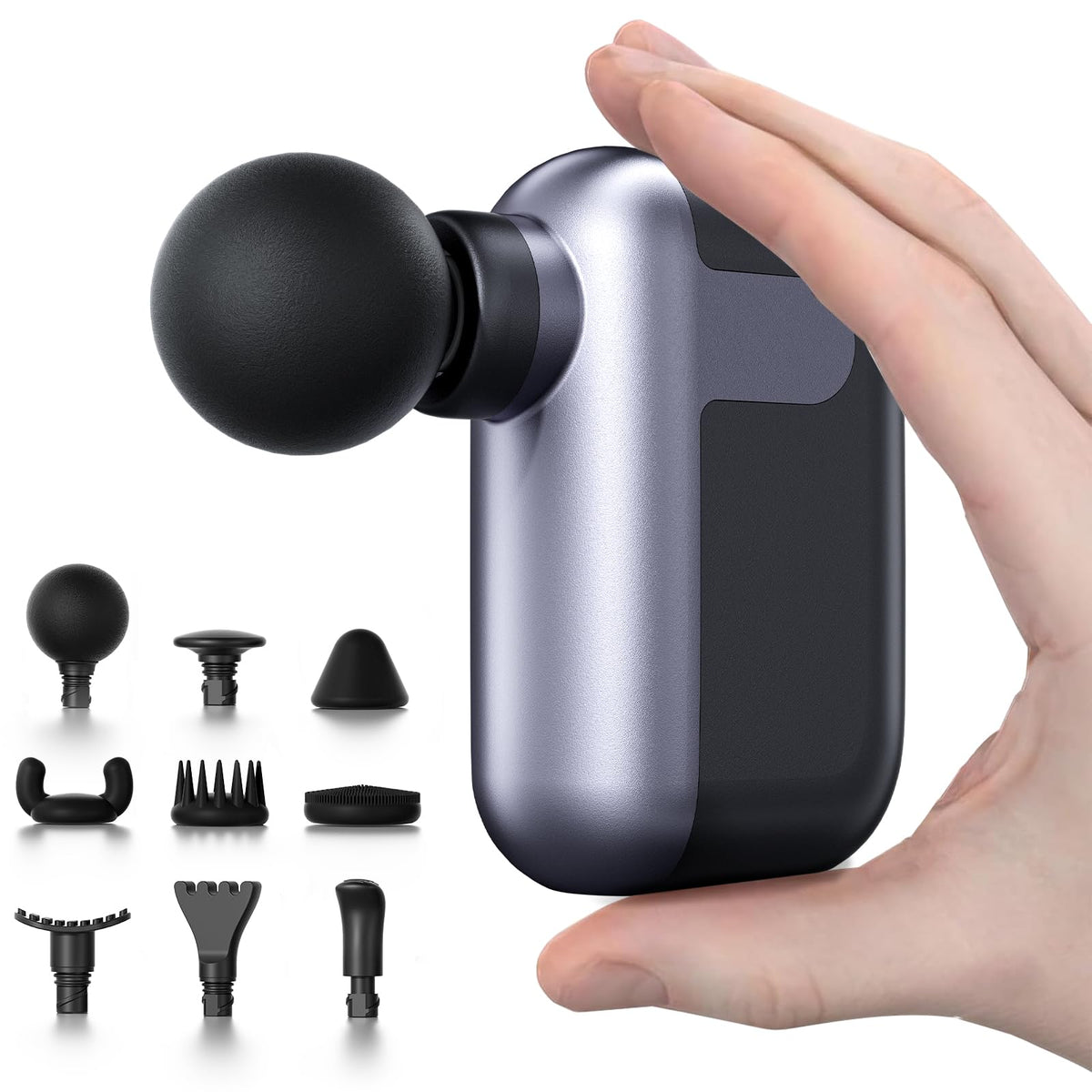 CYBPOK Mini Massage Gun front view with compact travel-ready design