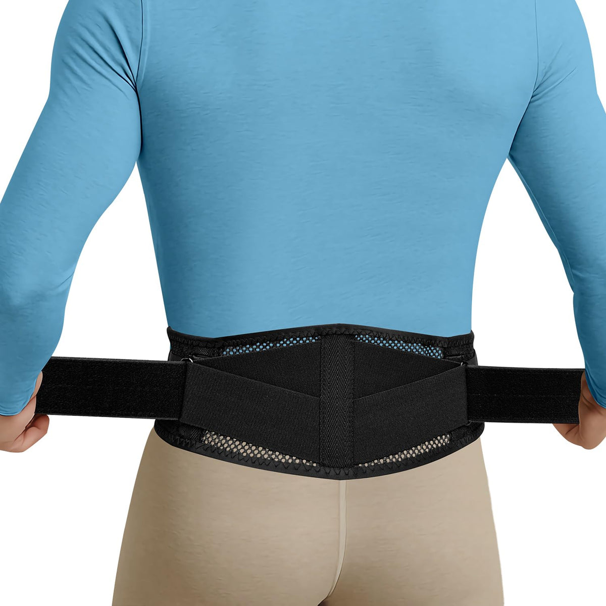 Cybryeh thin back brace with breathable mesh for all-day cooling.
