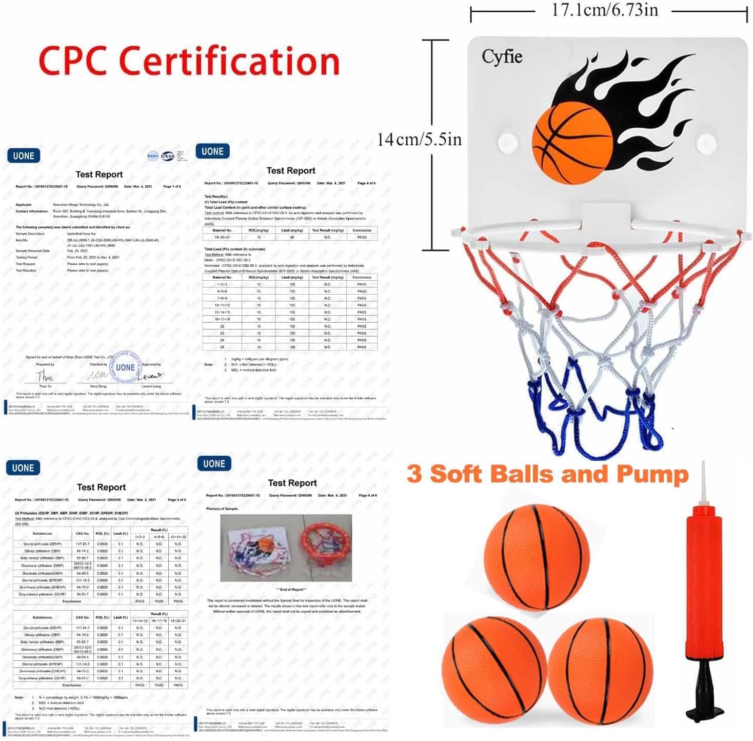 Cyfie suction cup basketball hoop with secure grip for glass surfaces.