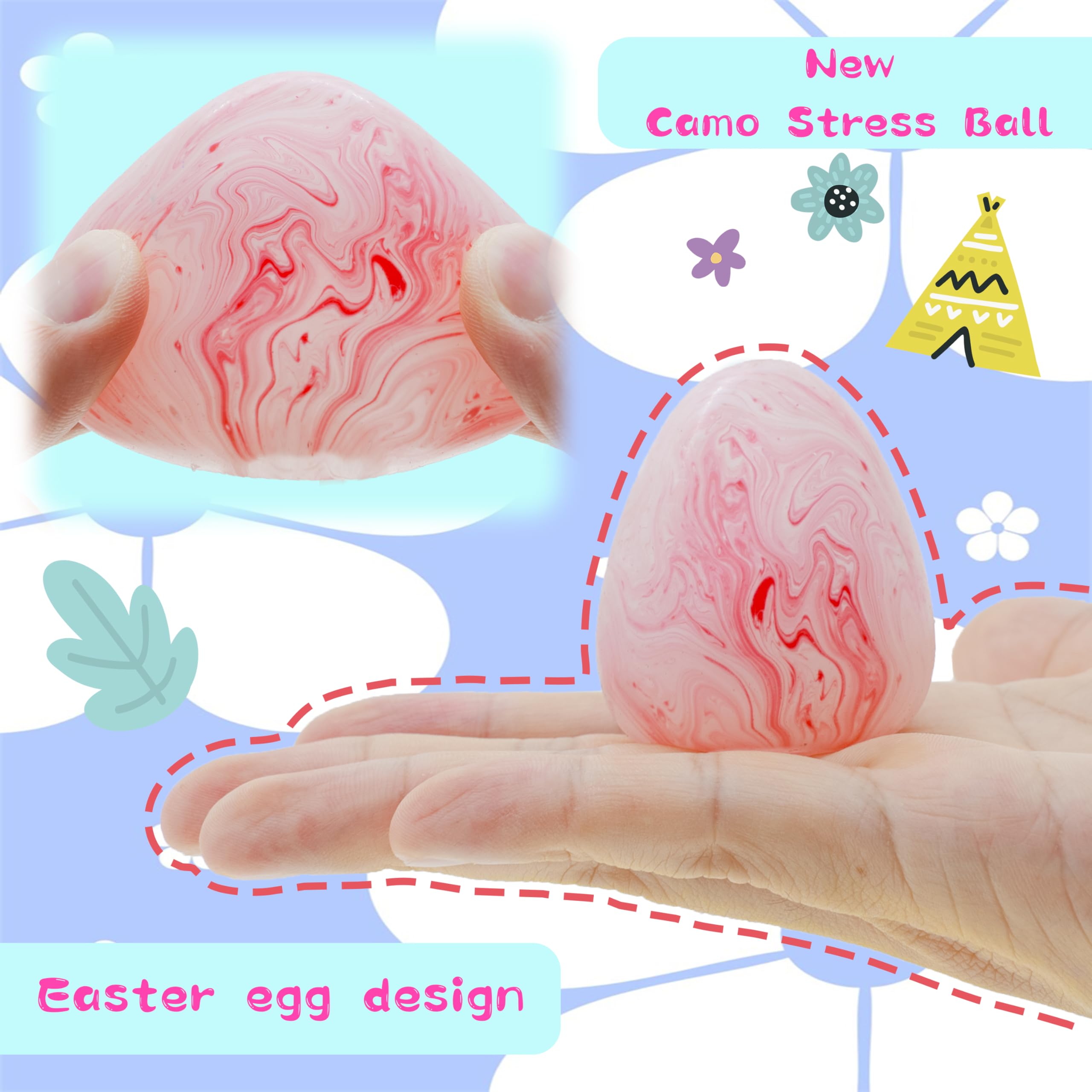 CYICTOY 3-pack marbled eggs for kids and adults to squeeze.