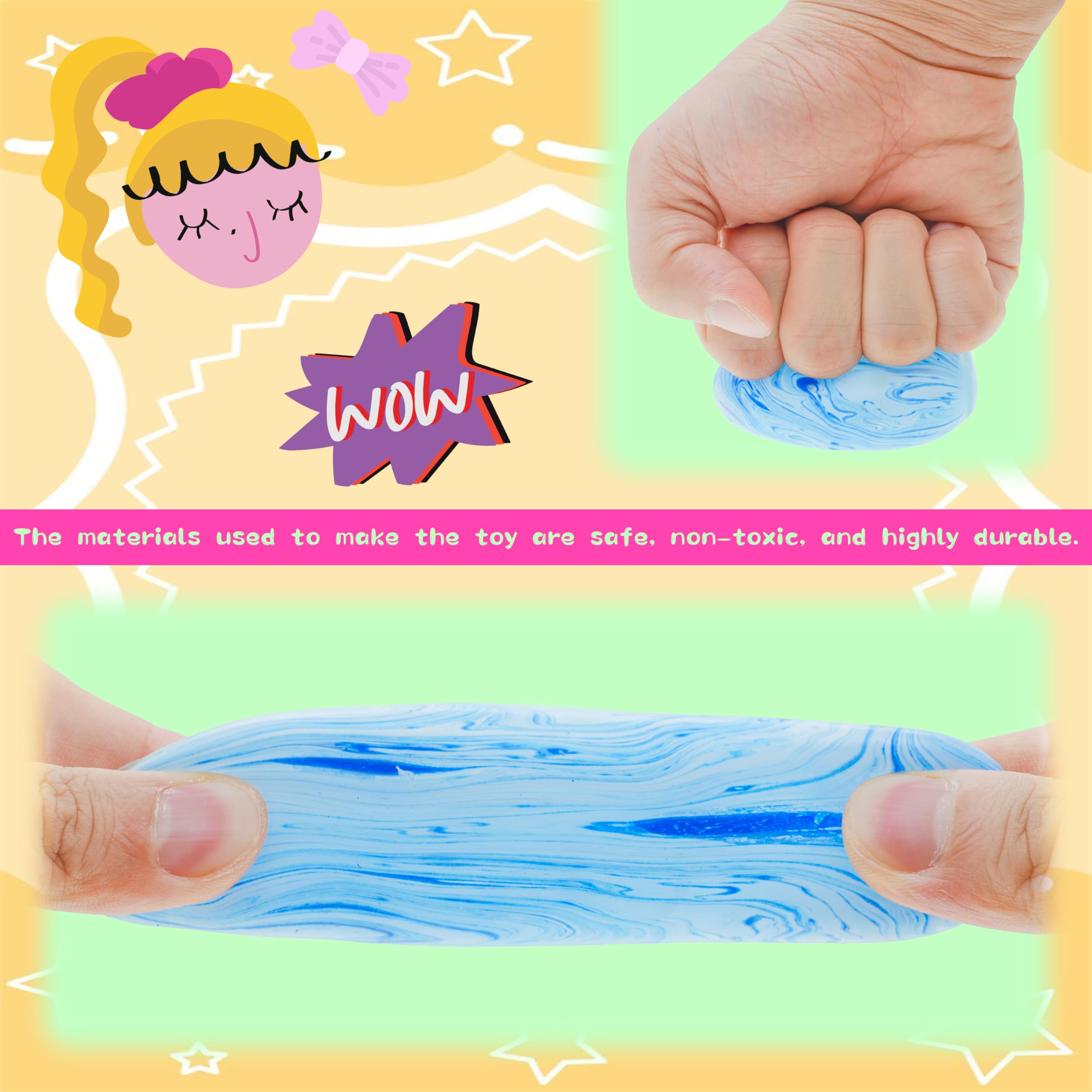 CYICTOY Durable squishy material supports long-lasting squeezing fun.