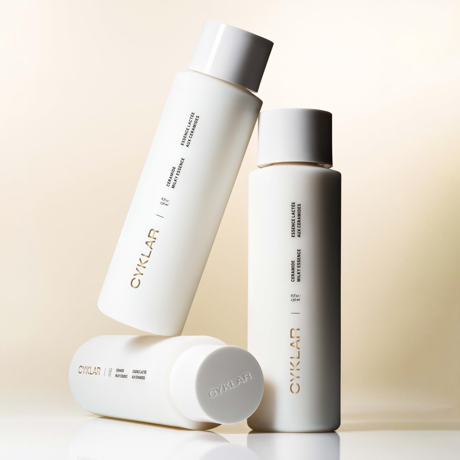 A cozy self-care moment with CYKLAR Ceramide Milky Essence hydrates.