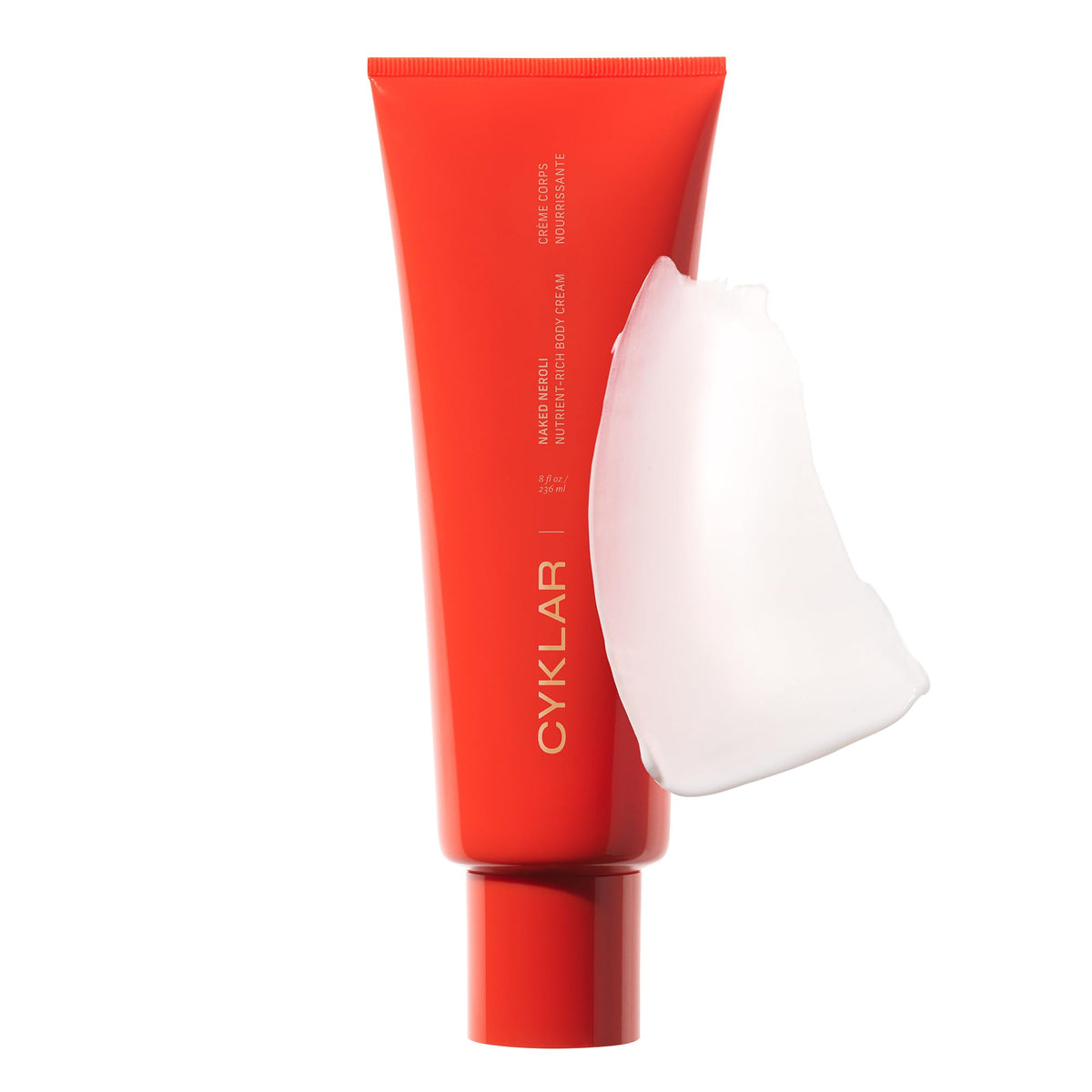 CYKLAR Nutrient Rich Body Cream shows a non-greasy texture for fast hydration.