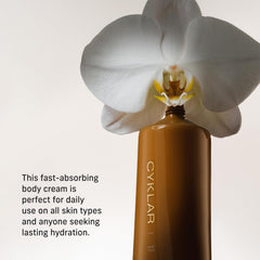 CYKLAR Vanilla Verve bottle with pump highlights 48-hour hydration potential